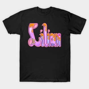 Lilian with golden drips Girls and womens Personalized Custom name Lilian T-Shirt